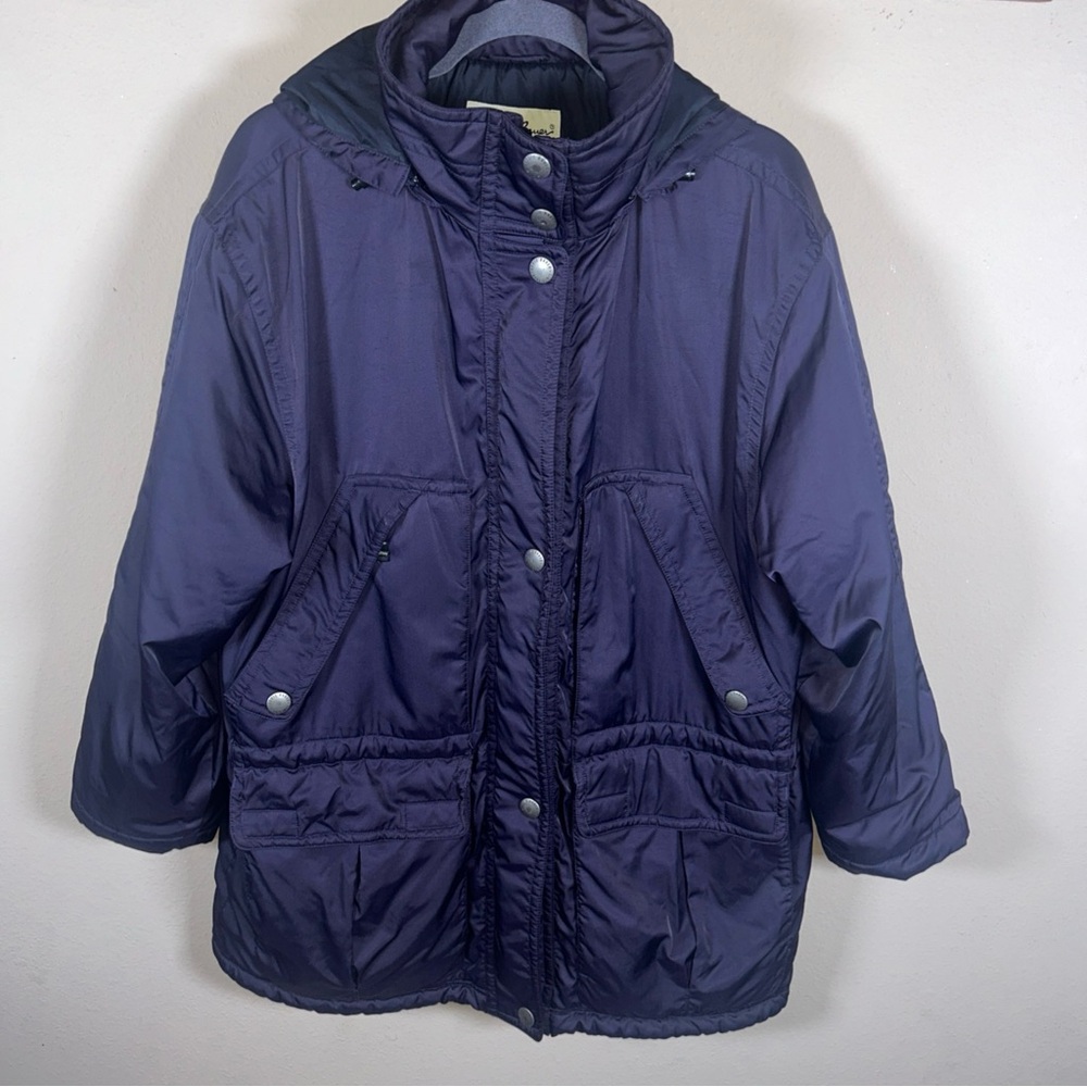 Vintage Eddie Bauer Parka Jacket Women’s M Thinsulate Lite Loft Navy Blue Parka
